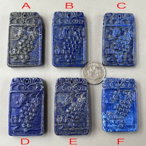 Natural Afghanistan Lapis Lazuli Grape Pendant/Carved Gemstone d4116