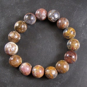Natuurlijke Chatoyant Chinese Pietersite armband 6.6"/ Petersite parel 13mm c2391 - 1,59 oz.