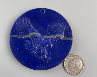 Natural Lapis Lazuli Eagle Carving Pendant/Carved Hawk d4048
