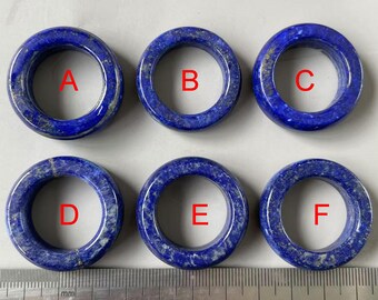 Natural Blue Afghanistan Lapis Lazuli Rings Size 22MM d4188