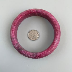 Natural Red Ruby in Zoisite Bangle/Carved Peony Bracelet 2 9/32&quot;+ d4040