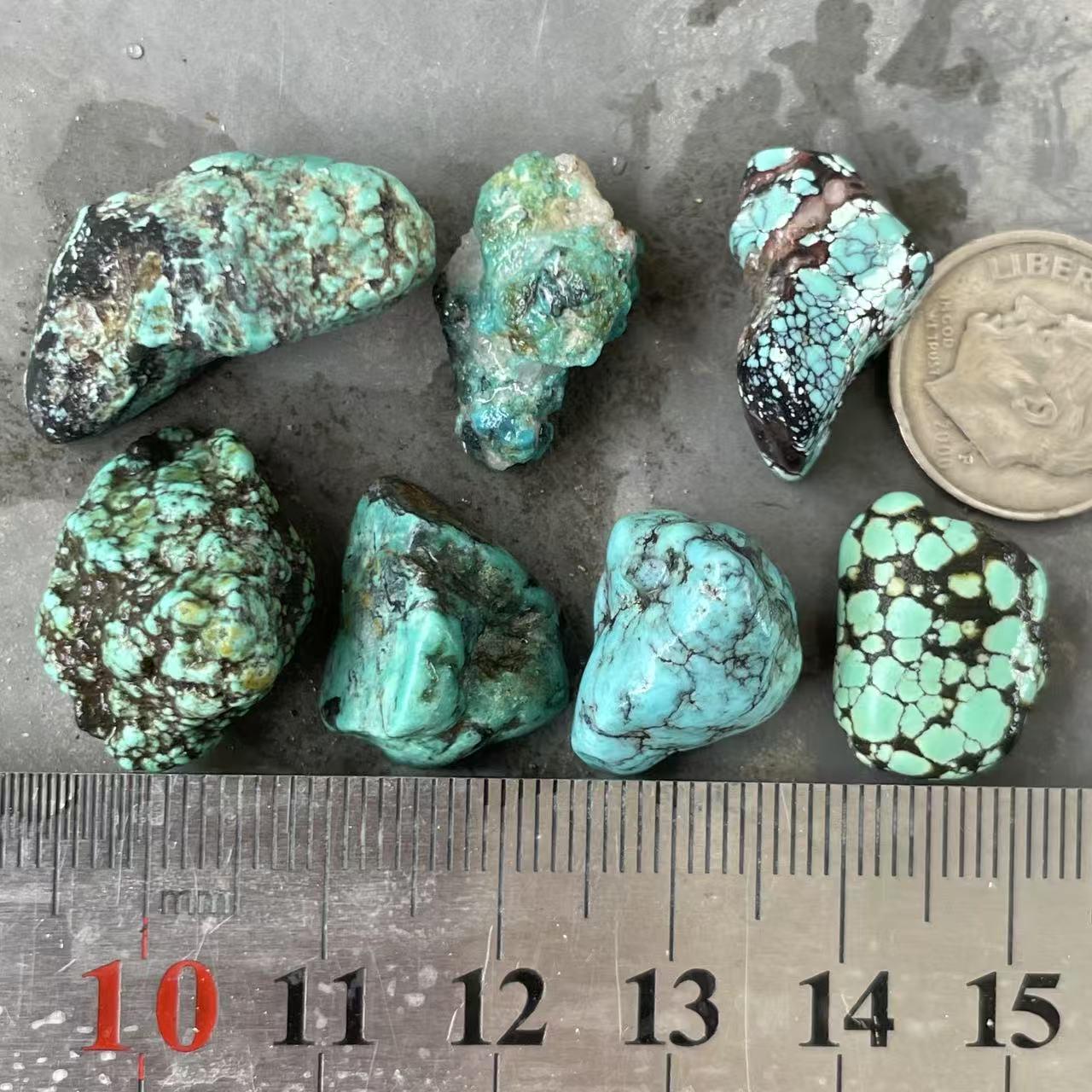安定雲山湖北ターコイズ原石鉱物/原材料 7個 18g 02-026 - Etsy 日本