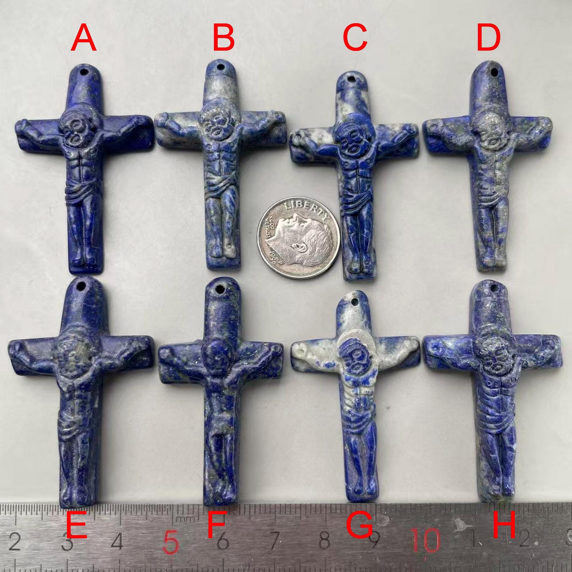 Natural Afghanistan Lapis Lazuli Crucifix Pendant/jesus Christ