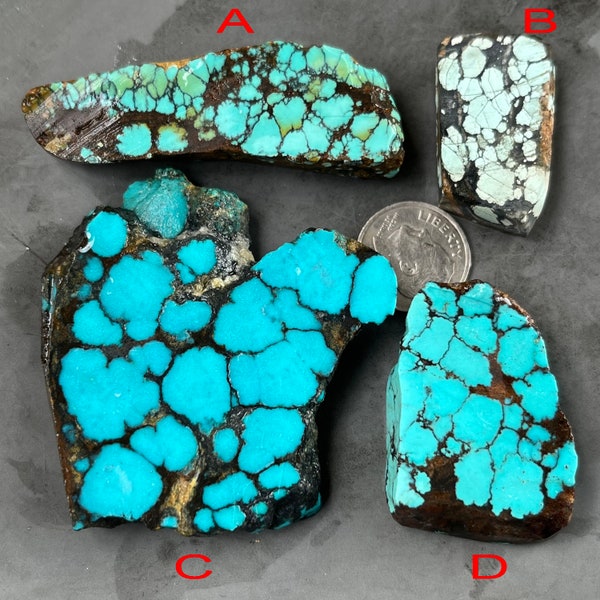 Natural Blue Hubei Cloud Mountain Turquoise Rough Mineral Slab/Raw material Rock Slice 02-900