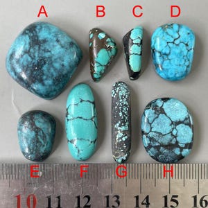 Stabiliserad Blue Cloud Mountain Freeform Hubei Turkos Cabochon/Kinesisk Ädelsten Cab Y747