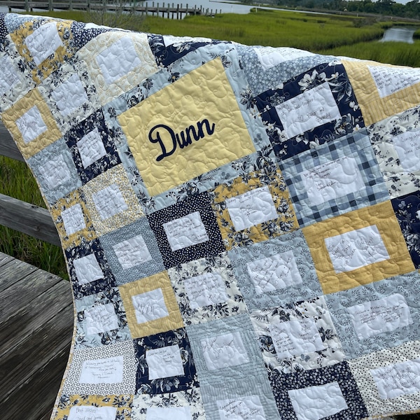 Wedding, Baby Shower, Birthday and Event Guestbook Quilt, Guestbook Alternative, Memory Quilt