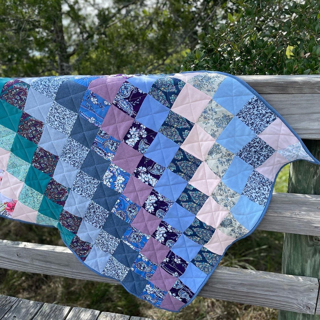 Patchwork Memory Quilt/memory Quilt/memory Quilt Made From Clothing Etsy