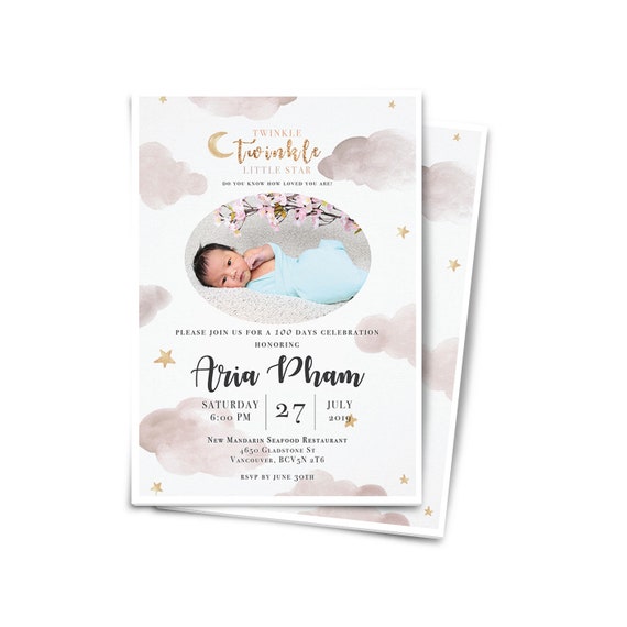 Twinkle Twinkle Little Star Baby Shower Invite Star Theme Baby