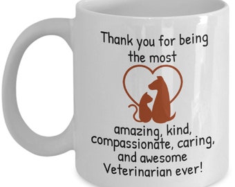 Custom Thank You to my Veterinarian - mug, Personalized gift, Custom thank you gift