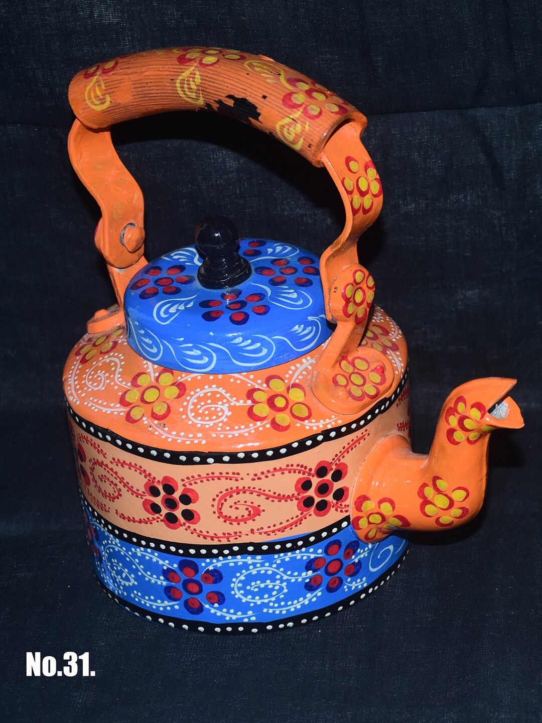 Traditional Hand Painted Tea Kettle Elephant Design Christmas Gift Home