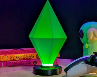 Sims Plumbob Desk Lamp, selection of colours for moods Gamer Room Decor