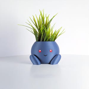 Oddish Pokémon Planter Plant Pot – Full Colour Matte Finish – Two Sizes with Drainage - Gamer Room Decor