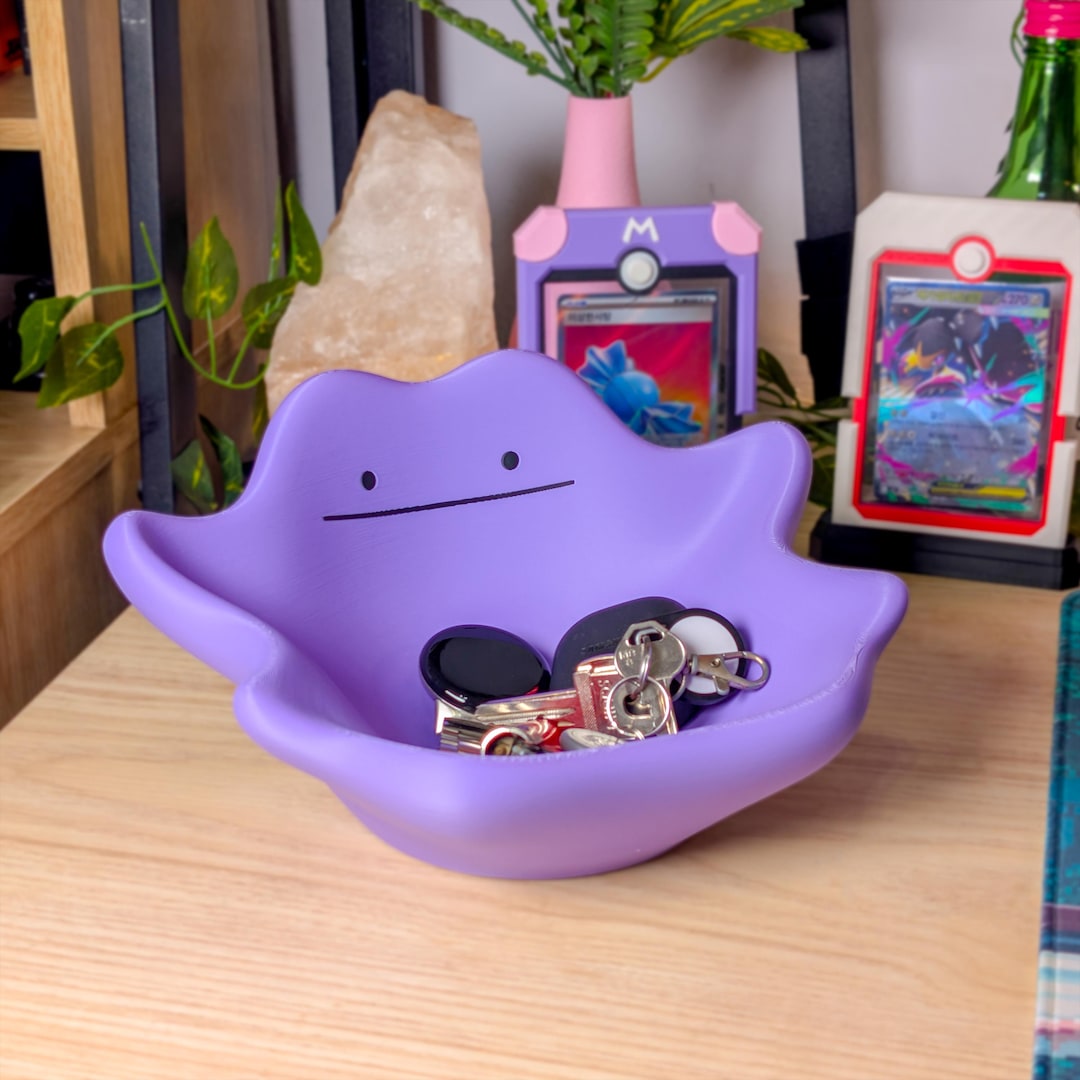 Pokemon Inspired Fanart - Ditto Bowl Catch All - Trinket Desk Organiser - Pokopia