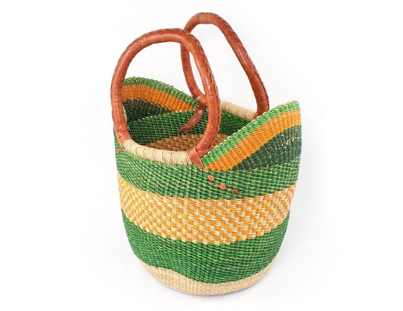 Hand braided bolga shopping bag from Ghana