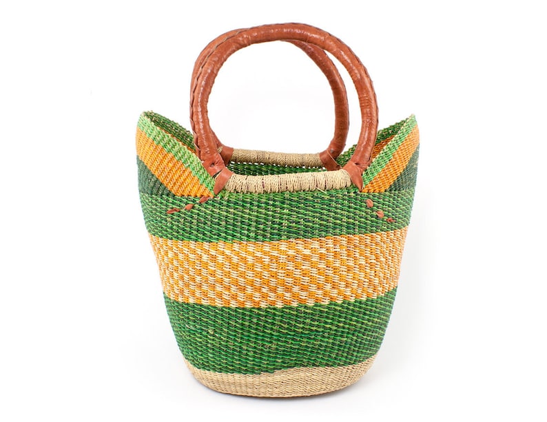 Hand braided bolga shopping bag from Ghana