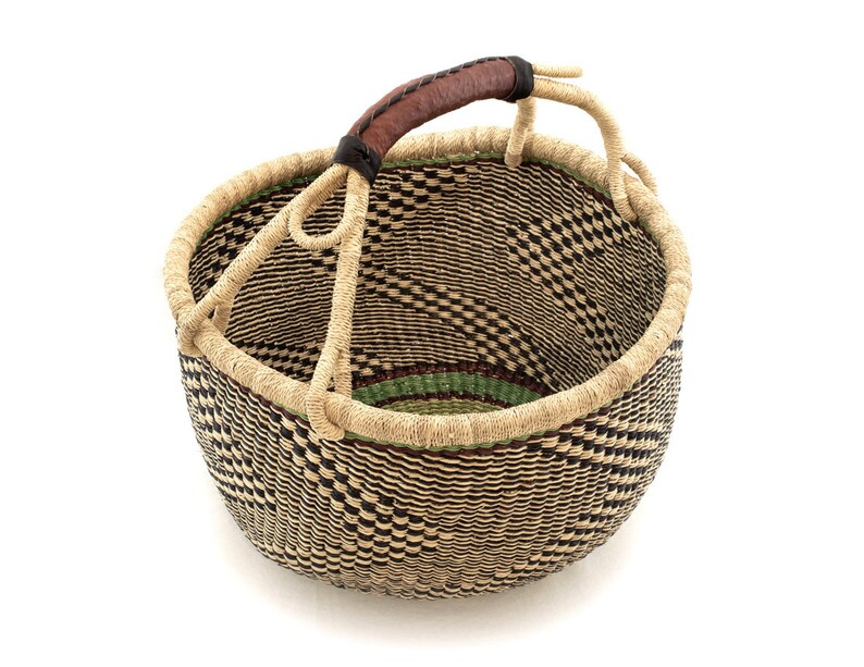 Handwoven Bolga Basket From Ghana Ø Approx. 41 Cm Etsy