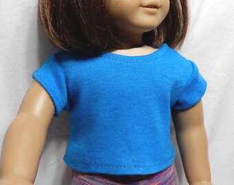 18 inch doll clothes - Royal Blue cotton tee shirt fits American Girl doll, 18 inch dolls