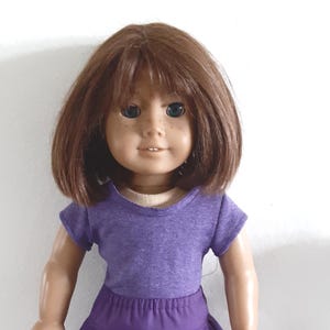 18 inch doll clothes -Purple cotton tee shirt fits American Girl doll, 18 inch dolls