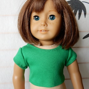 18 inch doll clothes - Green cotton tee shirt fits American Girl doll, 18 inch dolls