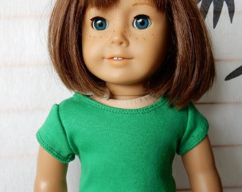 Green Cotton Tee: 18 Inch Doll Clothes - American Girl Doll