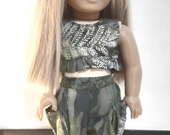 18" doll clothes-Camouflage Doll Clothes: Bloomers & Halter Top