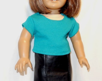 18 inch doll clothes - Turquoise tee shirt.  Made to fit American Girl doll