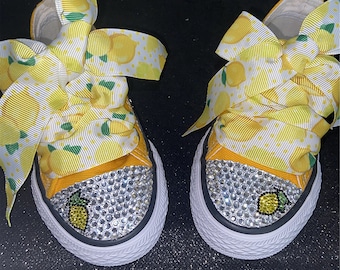 Maßgeschneiderte Kleinkind Kinder Sommer Low-top Atemberaubende Klar Lemon Ribbon Schnürschuhe