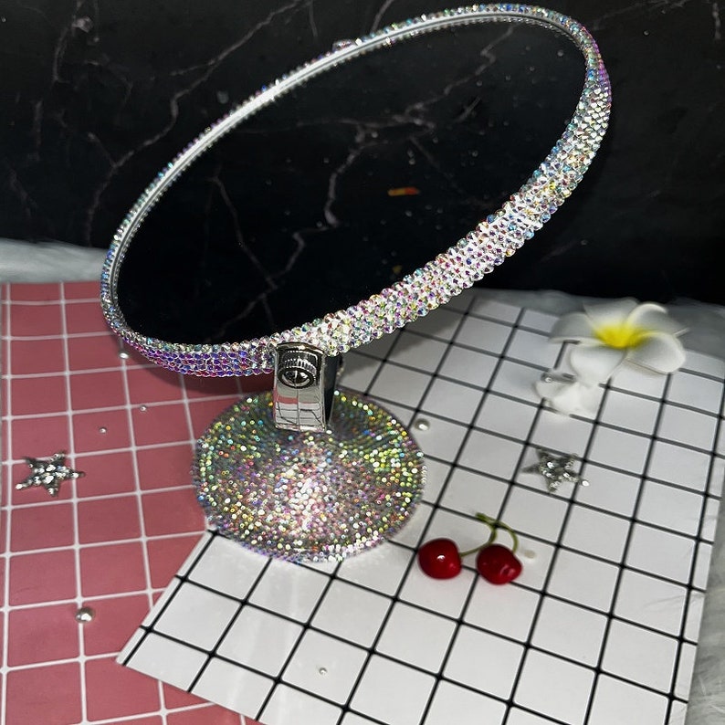 Strass Bling Standspiegel Kosmetikspiegel Schminkspiegel Geschenk für Sie Liebhaber Freundin Geschenk AB