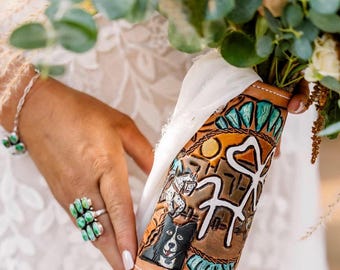 Custom Leather Wedding Boquet Wrap/garter/wedding Belt - Etsy
