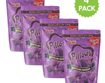 Oishi Pillows Ube Filled Crackers  Pack of 4 bags