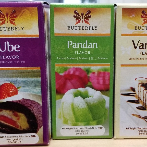 Flavoring Med Size Bottles Butterfly Brand -Option Variety  (60 ml=2 oz)  for each (1 bottle only)