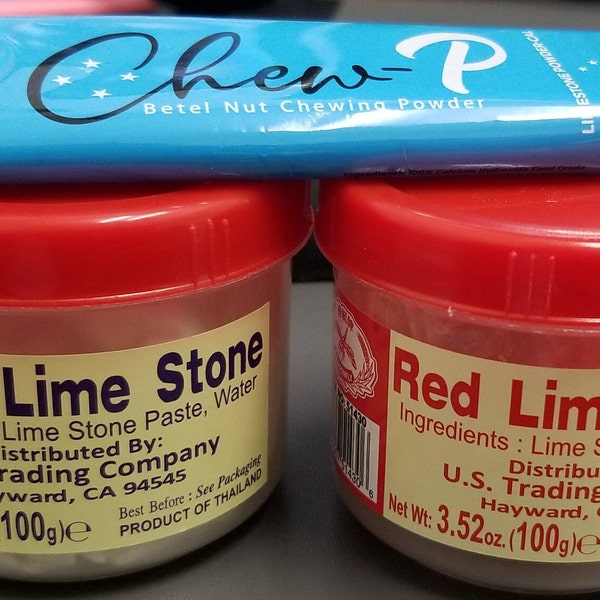 Lime Stone Paste (Chaux Blang) YOU CHOOSE (white - red - powder)  (paste are 3.5 oz = powder is 10g)