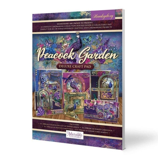 HunkyDory Crafts Deluxe Craft Pads - Peacock Garden