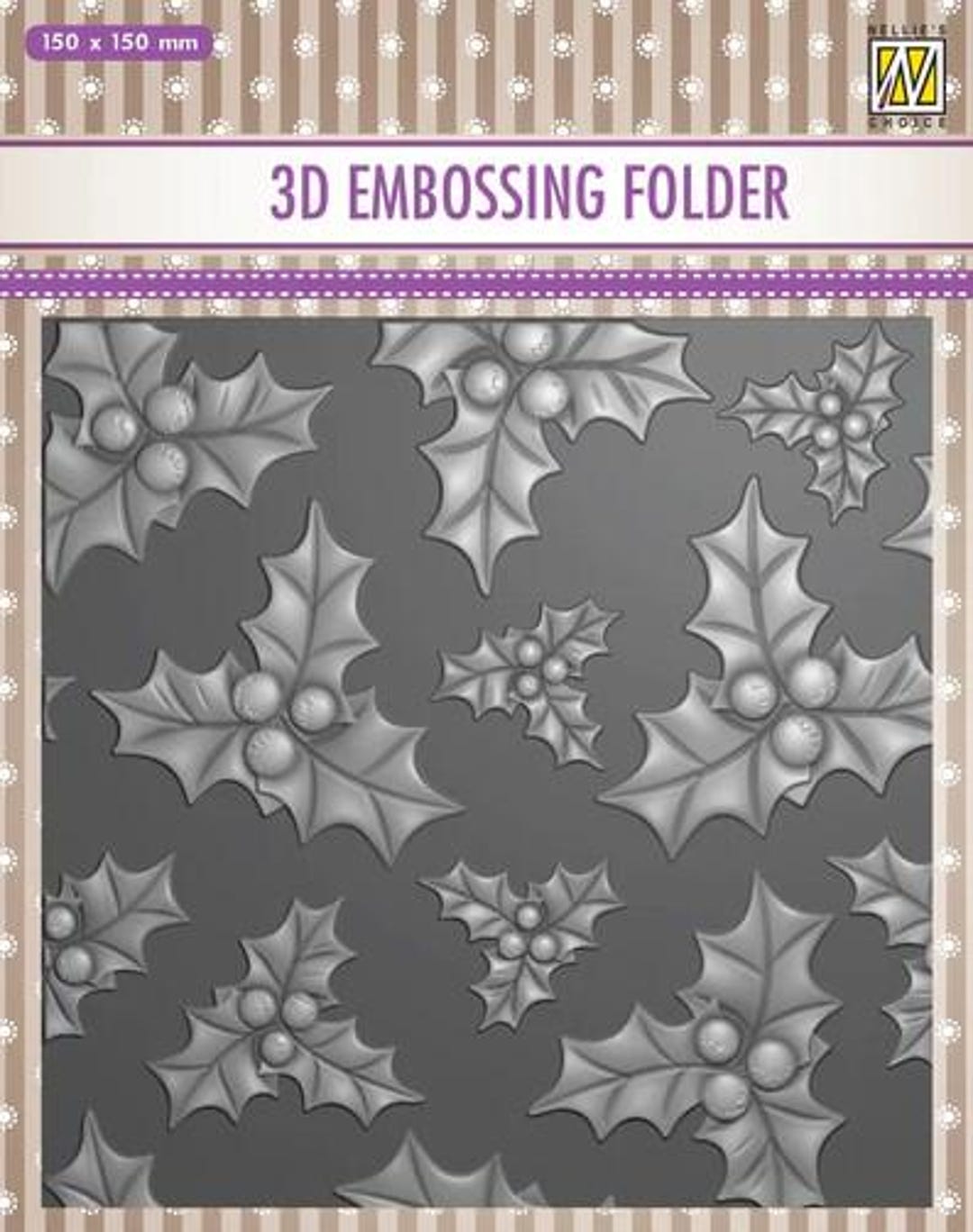 Nellie's Choice 3D Embossing Folder - Holly Leaves With Berries - Etsy