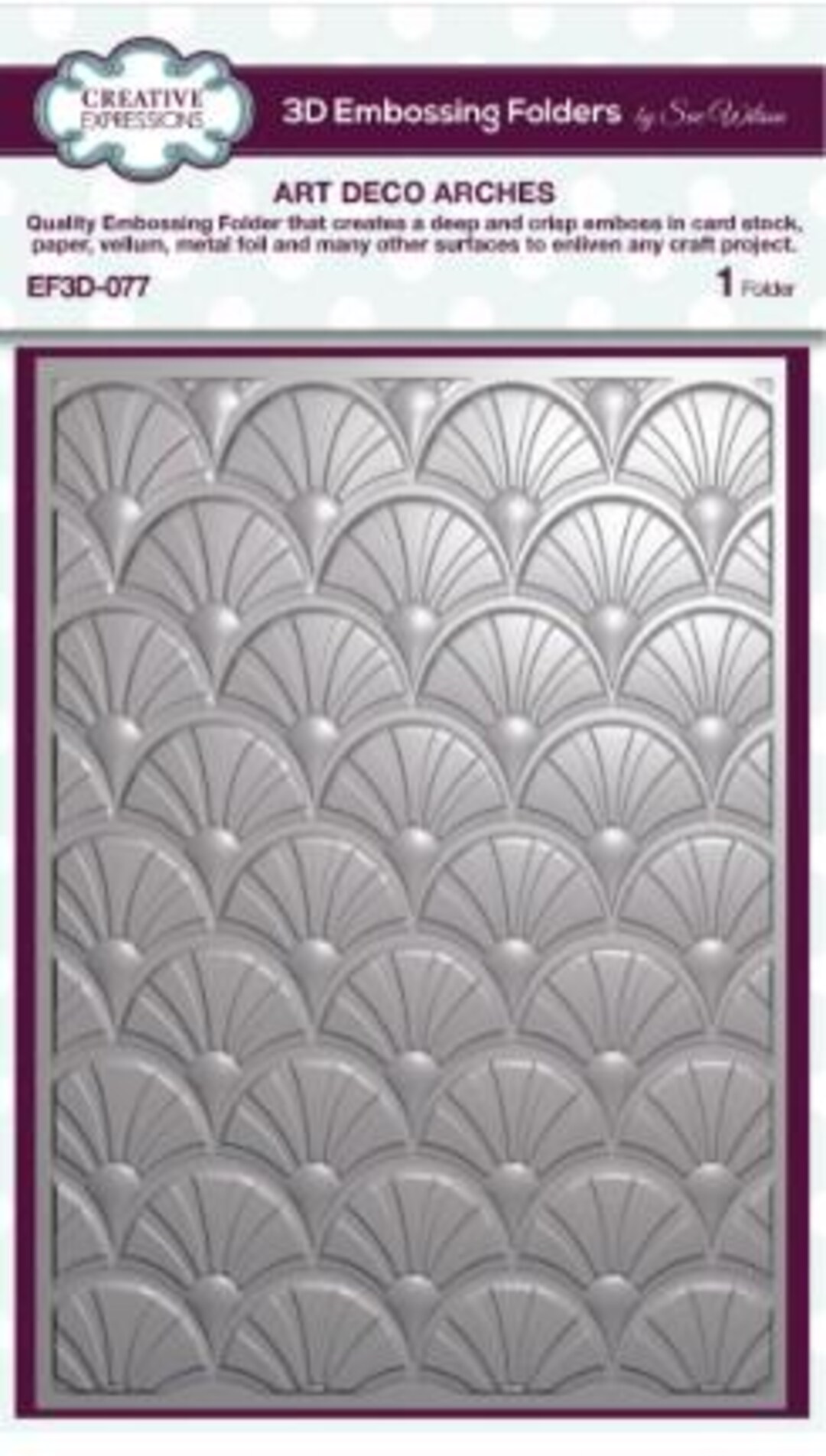Creative Expressions- 3D Embossing Folder- Art Deco Arches 5 in X 7 In ...