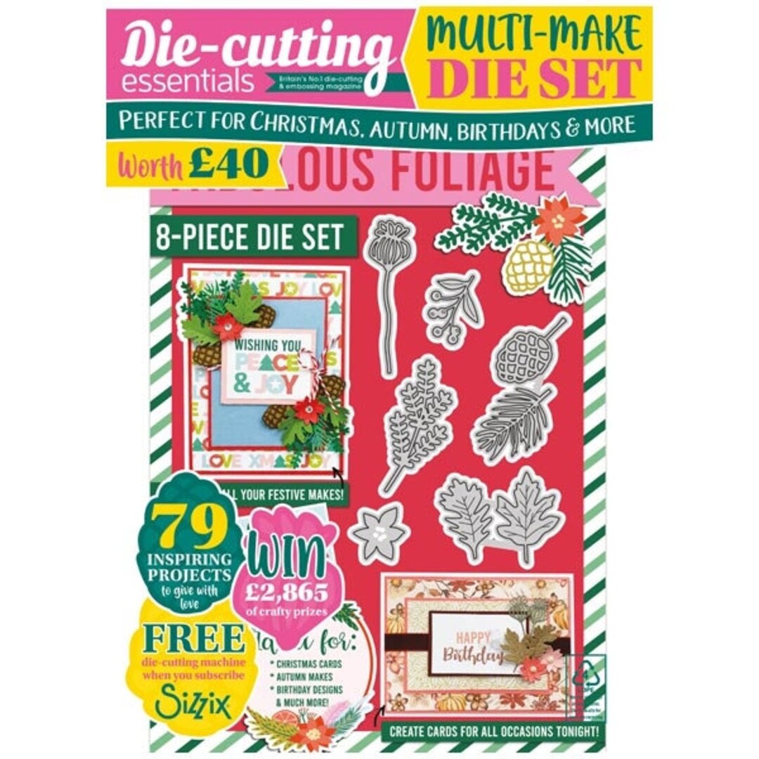 Die Cutting Essentials Magazine Issue 93 Fabulous Foliage Die Set Etsy