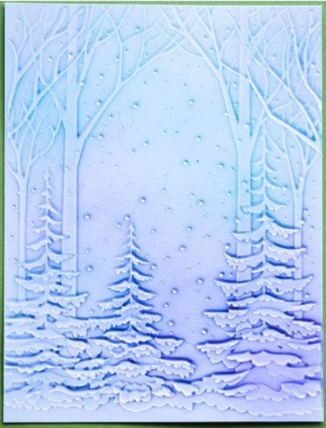 Memory Box Open Studio 3D Embossing Folder Snowy Forest Etsy