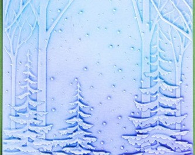 Memory Box Open Studio 3D Embossing Folder Snowy Forest Etsy
