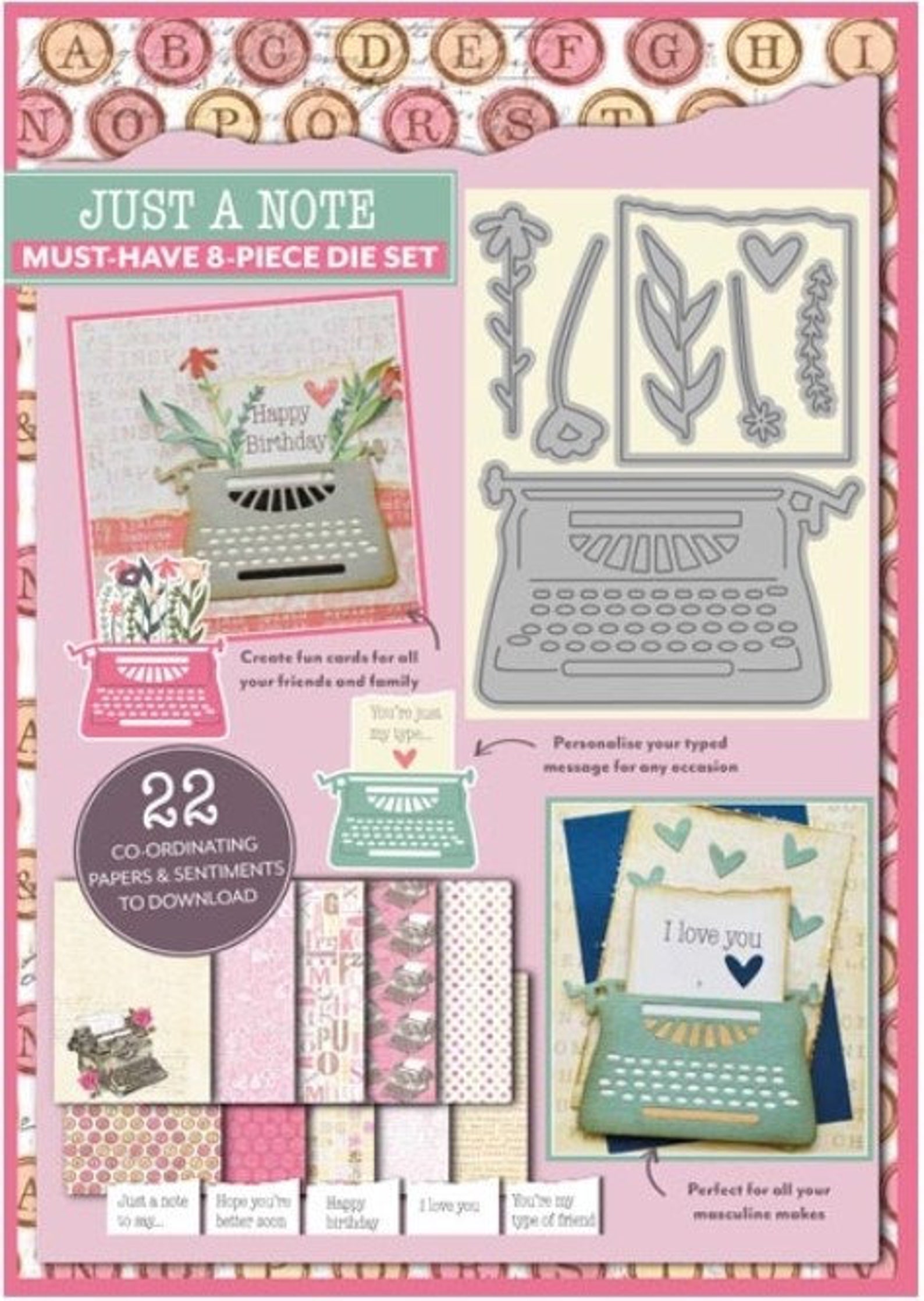 Die Cutting Essentials Magazine Issue 79 Just a Note Dieset Etsy