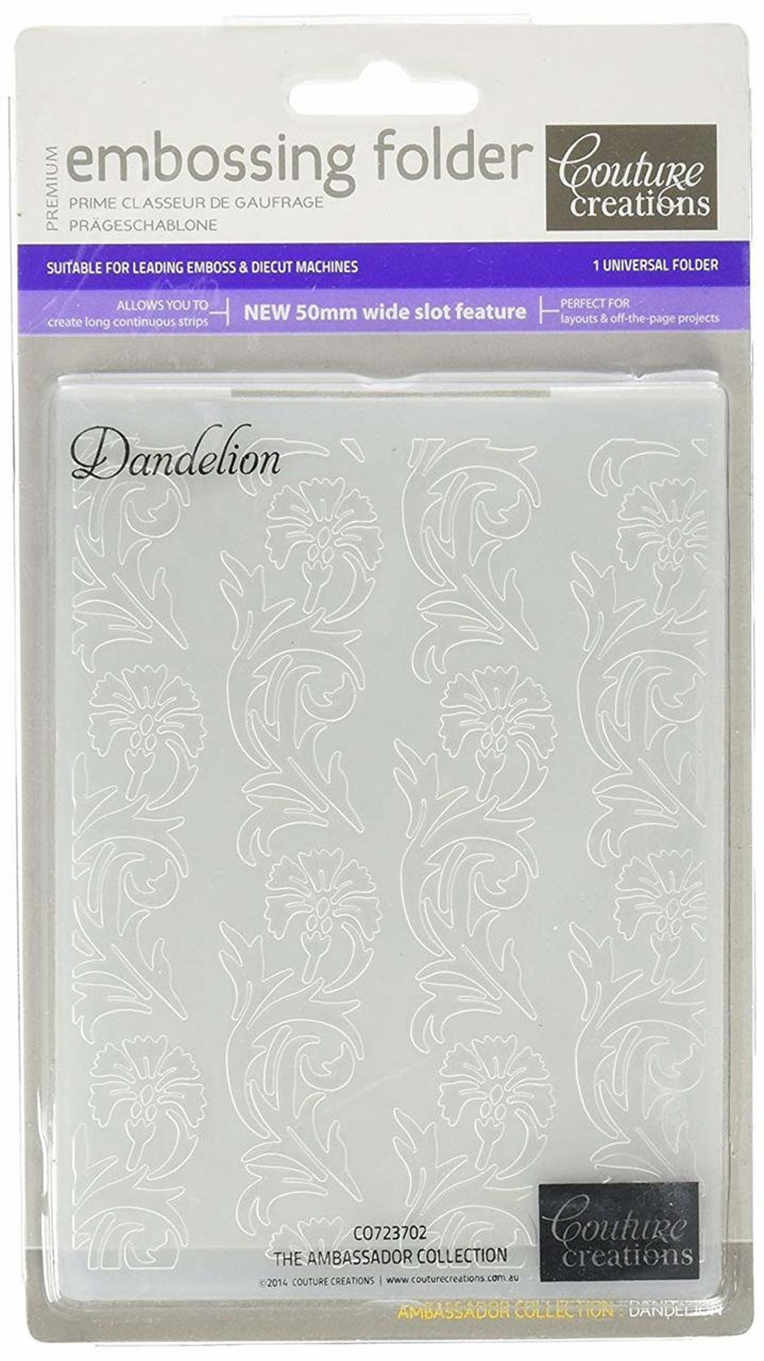 Couture Creations A2 Embossing Folder, Dandelion Etsy