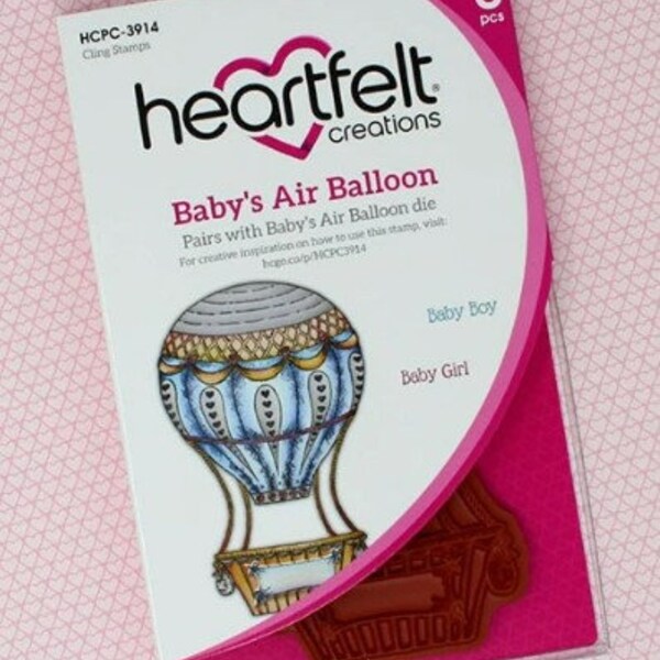 Heartfelt Creations Cling Stamps- Baby's Air Balloon