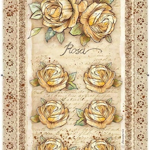Stamperia A4 Rice Paper Sheet - Rose