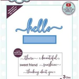 Creative Expressions Craft Dies and Stamp Set by Sue Wilson- Bold Shadowed Sentiments- Hello