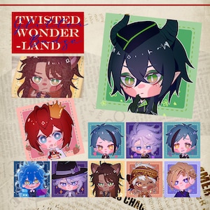 Twisted Wonderland Square Glitter Badge [VEON]