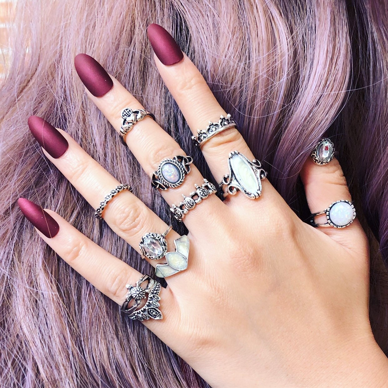Gothic ring Half moon ring Modern ring Brass ring Antler ring Adjustable ring R4064 Large ring Symbol ring Spritual ring Boho ring