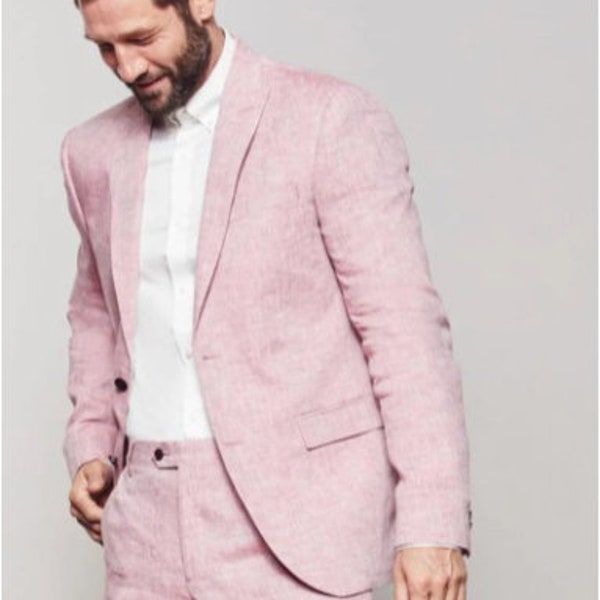 Gift For men Two Piece Baby Pink Mens Suit for Wedding, Engagement, Prom, Groom wear, Gift For Men, Summer Suit, Wedding Suit, Beach Suit