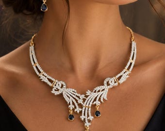 Royal Blue Crystal Bridal Jewelry Set