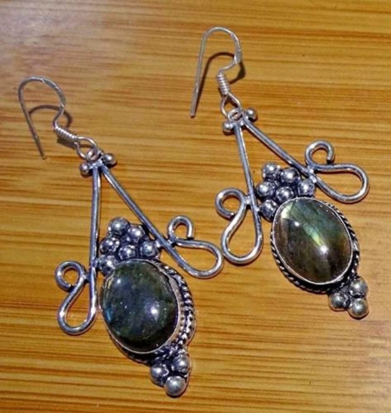 Best Deal Jewelry Blue Lapis Sterling Silver Overlay 5 Grams Earring 2.25 Long