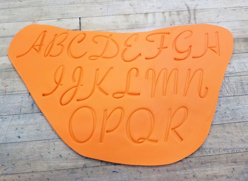 Cursive Uppercase Letters Stamp for Cookie Fondant Craft... Etsy