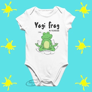 Namaste Yogi Frog Onesie® / Yoga Onesie® / Funny Baby Onesie® / Yoga Baby Clothes / Baby Boy Clothes / Baby Girl Clothes / Baby Shower Gift